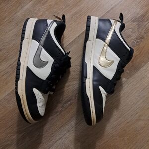 Nike Dunk Low SE (GS) "Off Noir Metallic Pewter" Sneakers Women Size 7 Youth 5.5